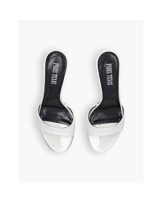 Paris Texas White Lidia Mule 70 Leather Heeled Sandals