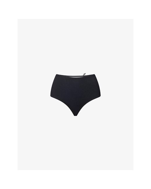 LIVY Black Bengal Embroidered High-Waist Stretch-Woven Briefs