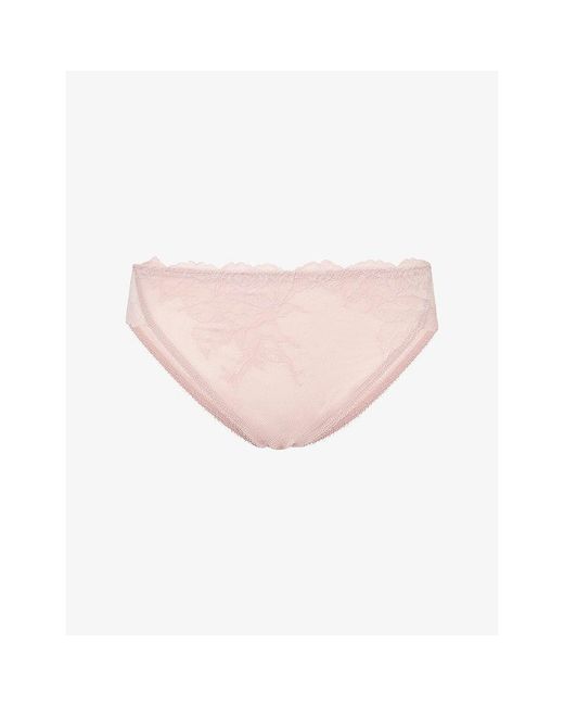 Wacoal Pink Vivid Attraction High Leg Stretch-Lace Briefs
