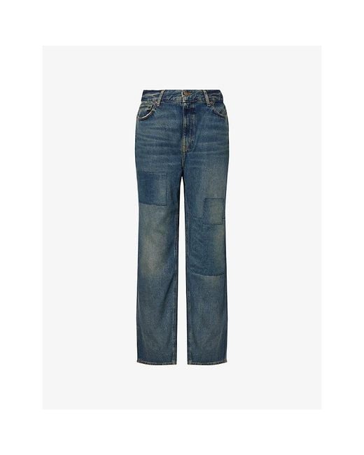 GOOD AMERICAN Blue The Khloe Patchwork Denim Jeans