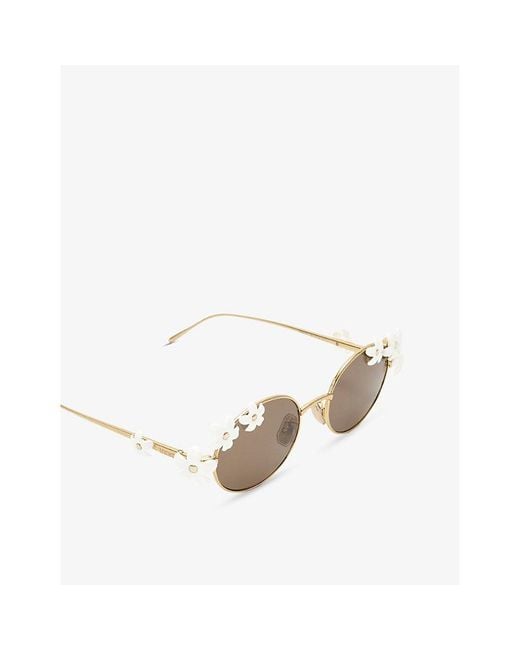 Loewe Metallic X Paula's Ibiza G314Frlx04 Daisy Field Oval-Frame Stainless-Steel Sunglasses