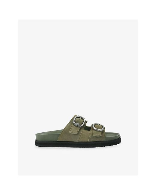 Kurt Geiger Green Bancroft Flat Suede Sandals for men