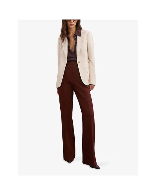 Reiss White Soren Single-Breasted Wool Blazer