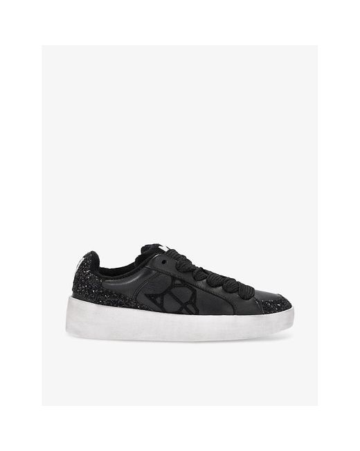 Naked Wolfe Black Ram Chunky-sole Leather Low-top Trainers
