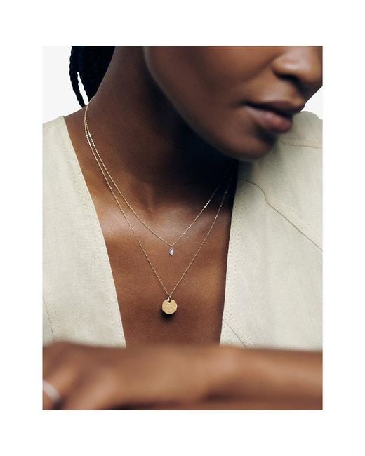 Monica Vinader Metallic Mv Siren Disc 14Ct Vermeil Pendant
