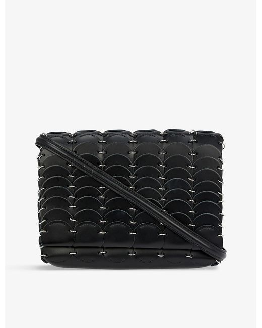 Paco Rabanne Pacoïo Ring-embellished Leather Cross-body Bag in Black ...