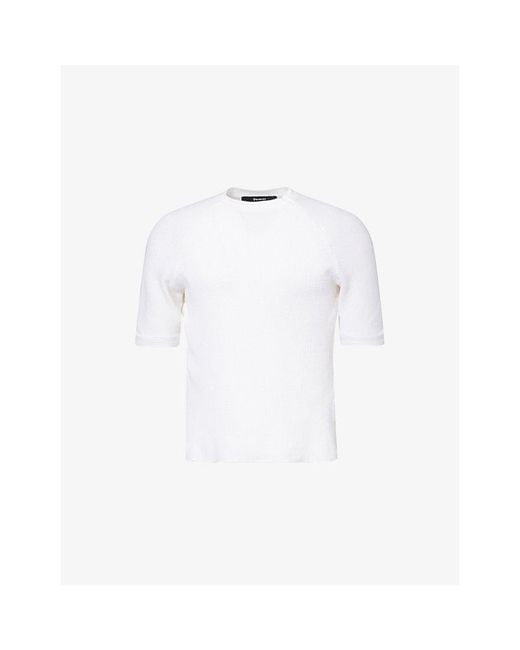 Seventh White Henley Cotton-Blend T-Shirt for men