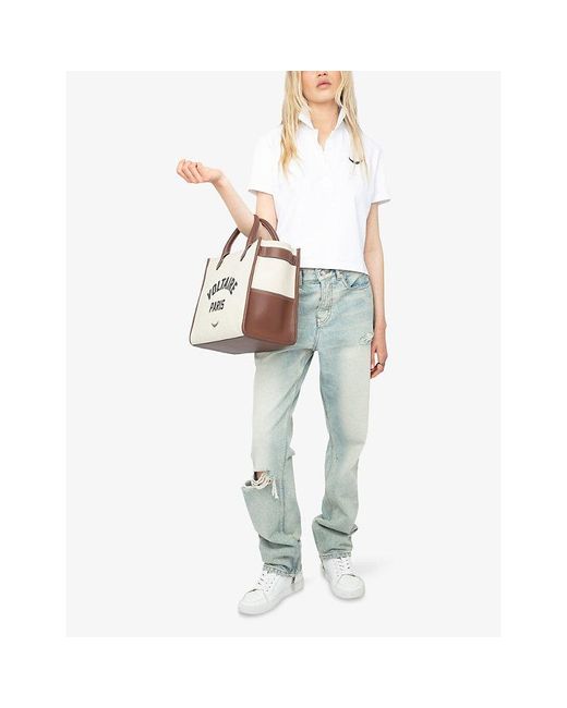 Zadig & Voltaire White Mirta Logo-Embroidered Cotton Polo Shirt