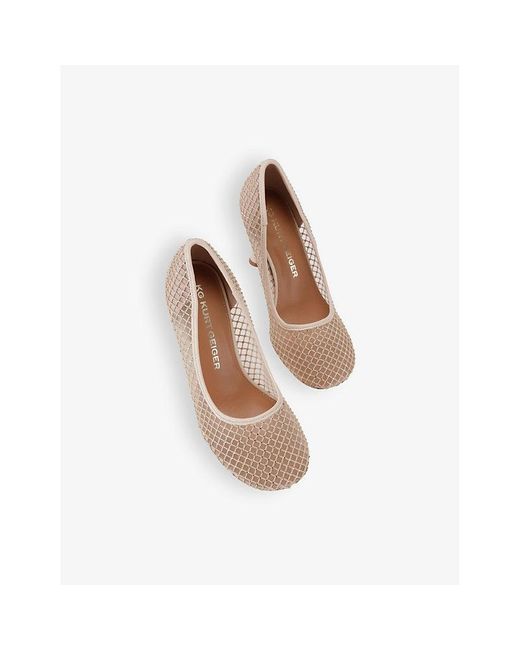 KG by Kurt Geiger Pink Anya Crystal-Embellished Heeled Mesh Courts