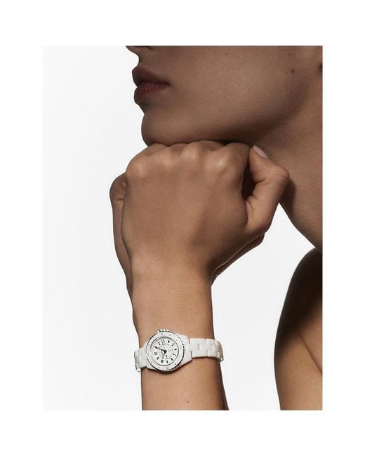 Chanel White J12 28Mm Steel And Ceramic Quartz Watch