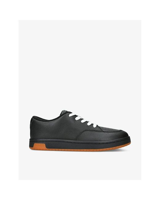 KENZO Black Skate Low Tonal-stitching Leather Low-top Trainers for men