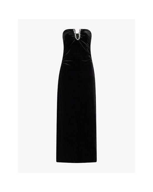 4th and reckless black and white dress 4th & Reckless Black Embellished Trim Maxi Dress- Sofie UK 8