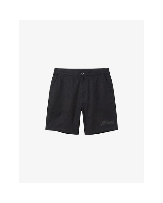 AllSaints Black Circe Straight-Leg Lyocell Shorts for men
