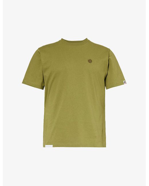 Aape Green One Point Logo-appliqué Cotton-jersey T-shirt for men