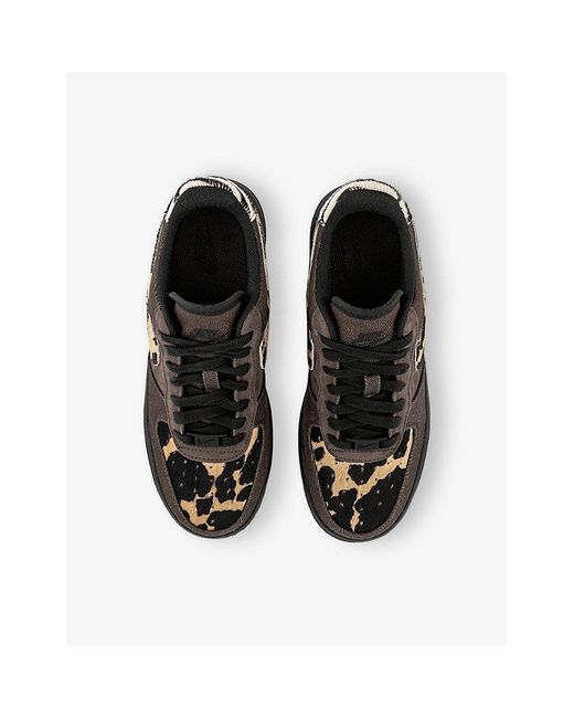Nike Black Air Force 1 Suede Low-Top Trainers