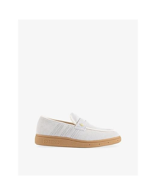 Adidas White Handball Spezial Suede Loafers for men