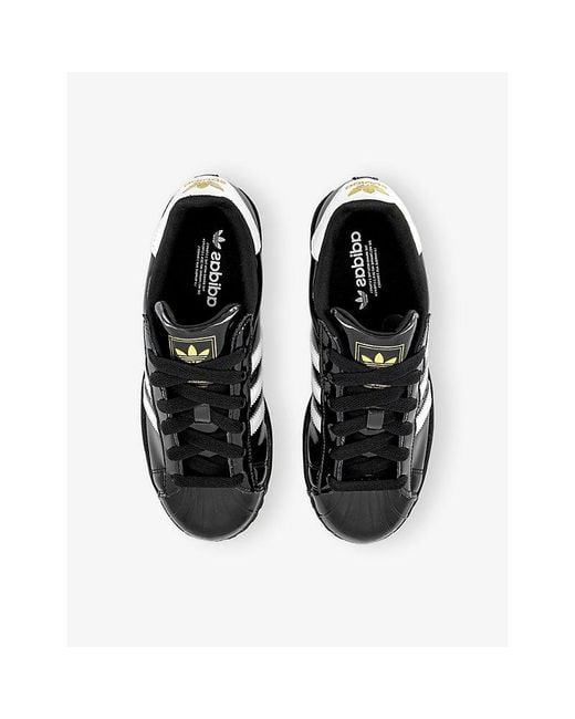 Adidas Black Superstar Ii Patent-Leather Trainers