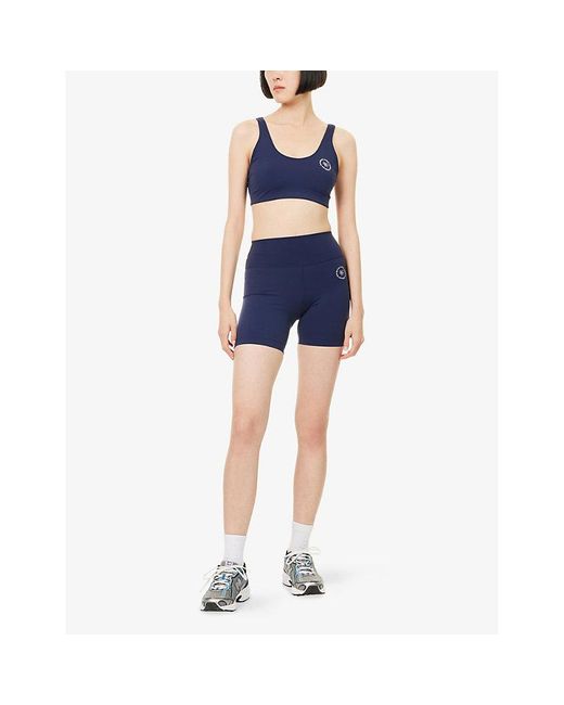 Sporty & Rich Blue Srhwc Biker High-Rise Gym Shorts