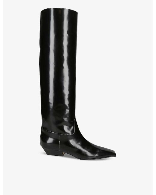 Khaite Black Marfa Leather Knee-high Boots