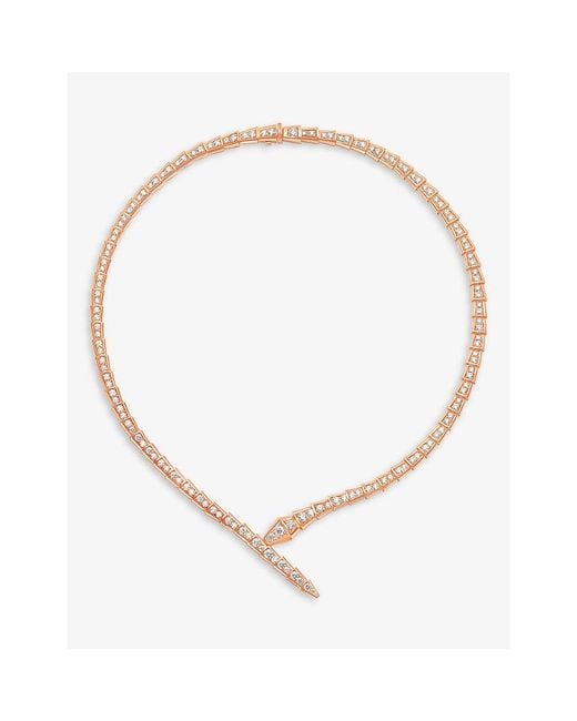 BVLGARI Natural Serpenti Viper 18Ct Rose- And 5.26Ct Diamond Necklace