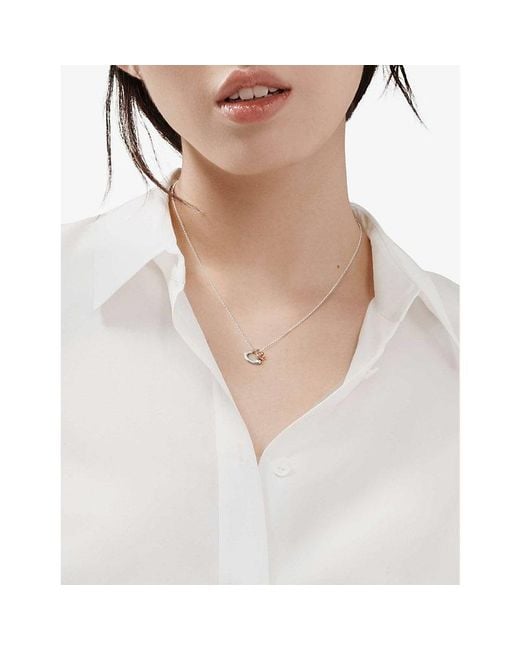 Tiffany & Co Metallic Elsa Peretti&Reg; Open Heart Sterling And 18Ct Rose- Necklace