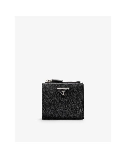 Prada logo plaque wallet sales