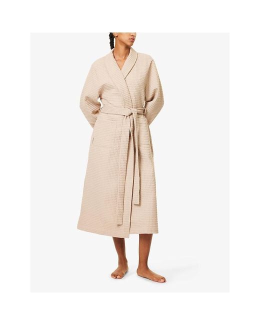 Lounge Underwear Natural Waffle Textured Cotton-Blend Dressing Gown