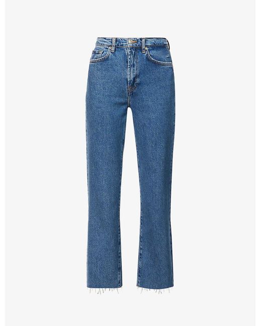 7 For All Mankind Logan Stovepipe Straight-leg High-rise Stretch-denim ...