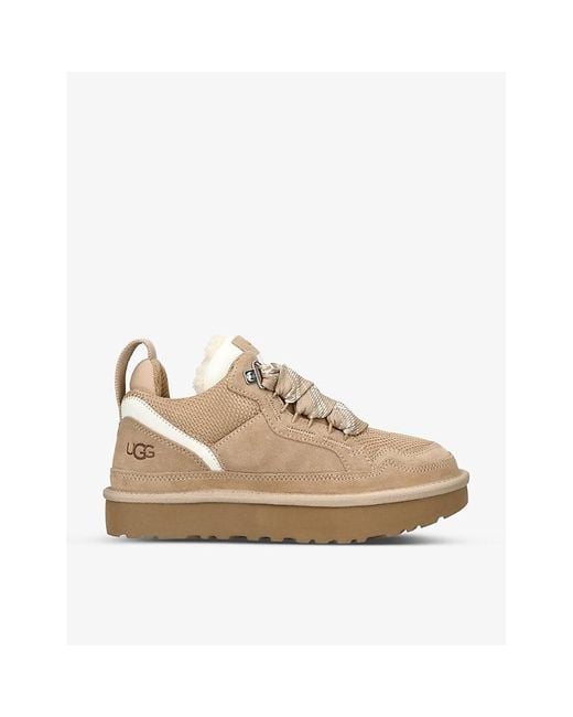 Ugg Natural Lowmel Suede And Mesh Low-top Trainers