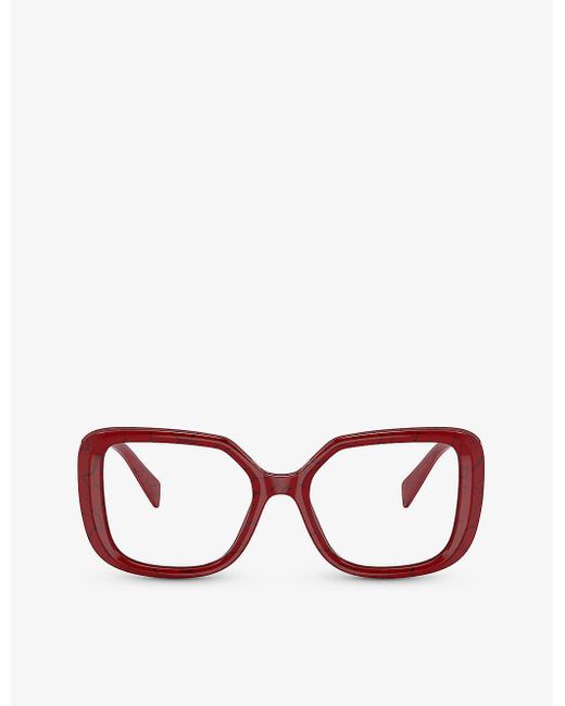 Prada Red Pr 10zv Square-frame Acetate Eyeglasses