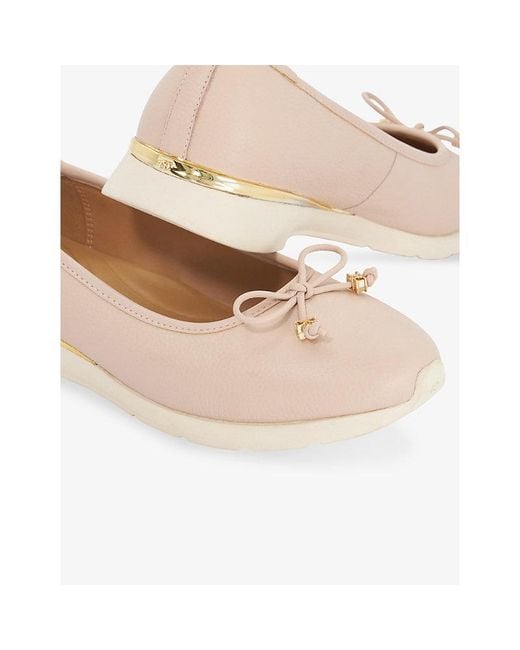 Dune Natural Highline Leather Ballet Flats