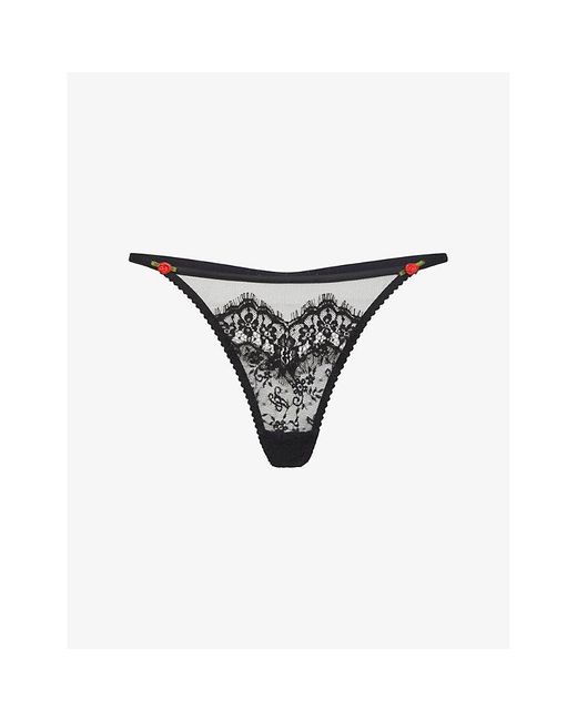 Agent Provocateur Gray Classisa Lace Thong