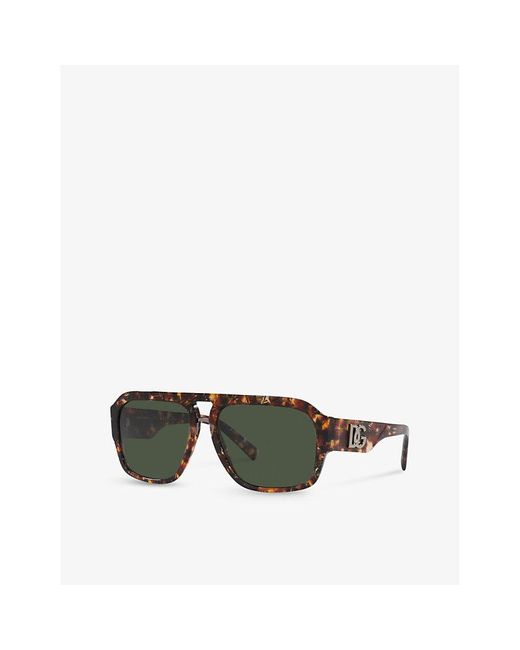 Dolce & Gabbana Green Dg4403 Pilot-frame Acetate Sunglasses