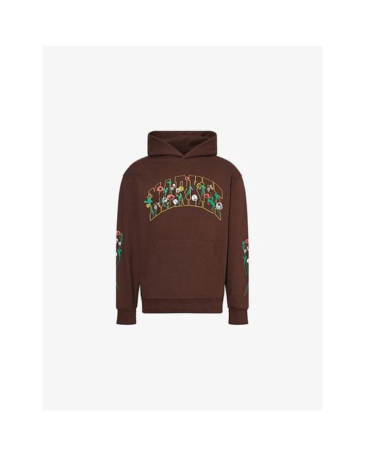Market Brown X London Flower Pansey Graphic-Print Cotton-Jersey Hoody for men
