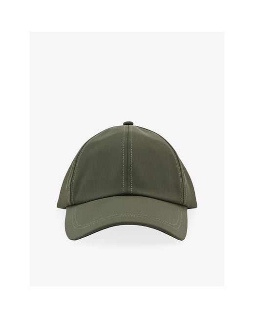 Reiss Green Caleb Brand-Embroidered Stretch-Woven Cap for men
