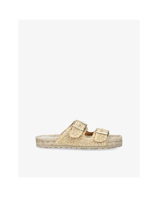 Manebí Natural Nordic Double-Strap Raffia Sandals