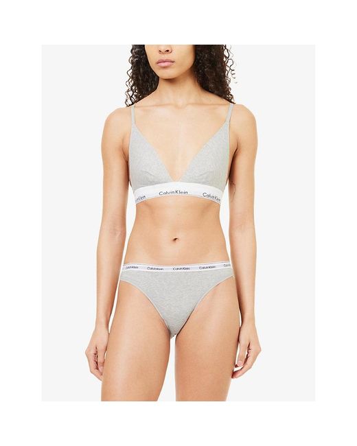 Calvin Klein White Modern Branded-Waistband Stretch-Cotton Briefs