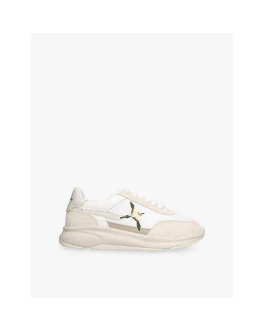 Axel Arigato White Genesis Neo Bird Suede And Leather Low-Top Runner Trainers for men