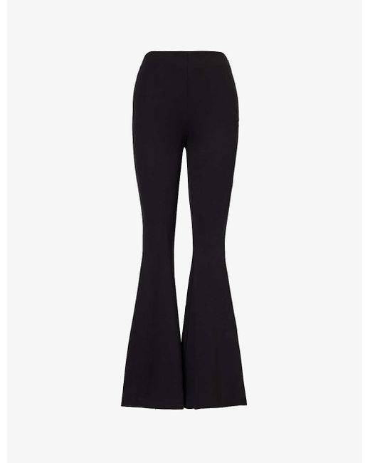 Reformation Black Jolie Straight-leg High-rise Stretch-woven Trousers