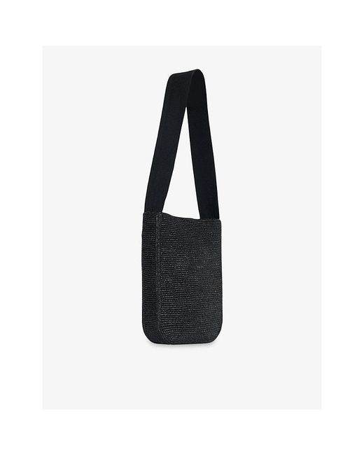 The Row Black Lori Raffia Shoulder Bag