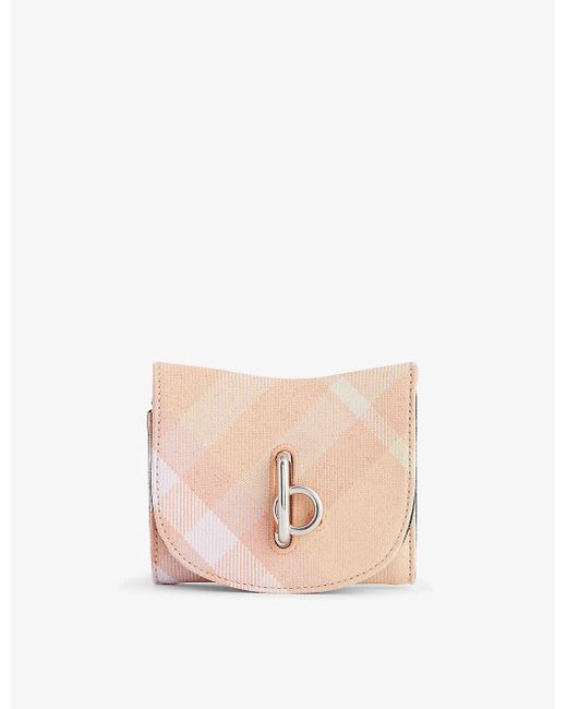 Burberry Pink Rocking Horse Checked Wool-blend Wallet