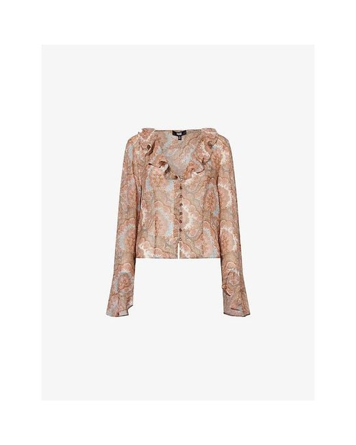PAIGE Pink Eve Printed Silk Blouse