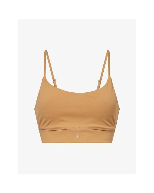 Now You Live Brown Leamington Scoop-Neck Sports Bra