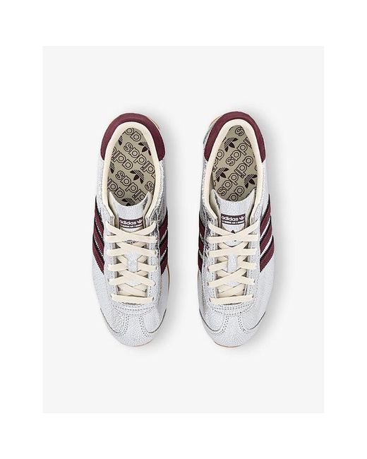 Adidas White Country Og Metallic Leather Low-Top Trainers