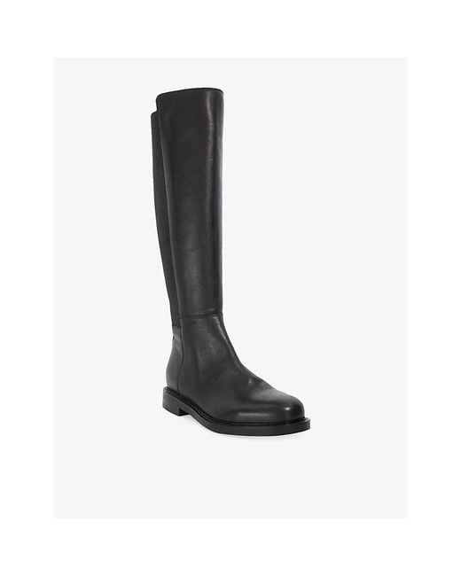 Dune Black Tallo Leather Knee-High Boots