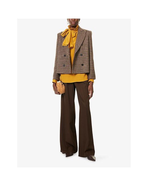 Weekend by Maxmara Brown Gerusia Double-Breasted Wool Blazer