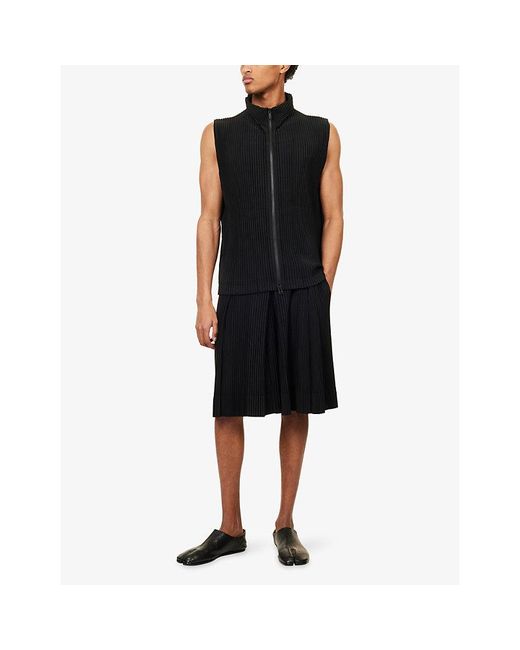 Homme Plissé Issey Miyake Black Monthly Colours April Pleated Vest for men
