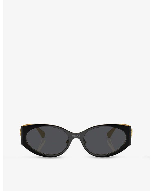 Versace Black Ve2263 Oval-frame Acetate Sunglasses