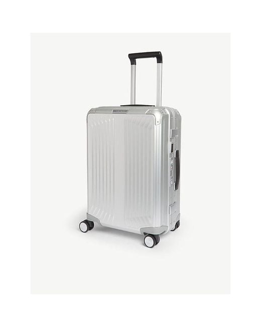Samsonite Gray Lite-box Alu Spinner Hard Case 4 Wheel Cabin Suitcase 55cm