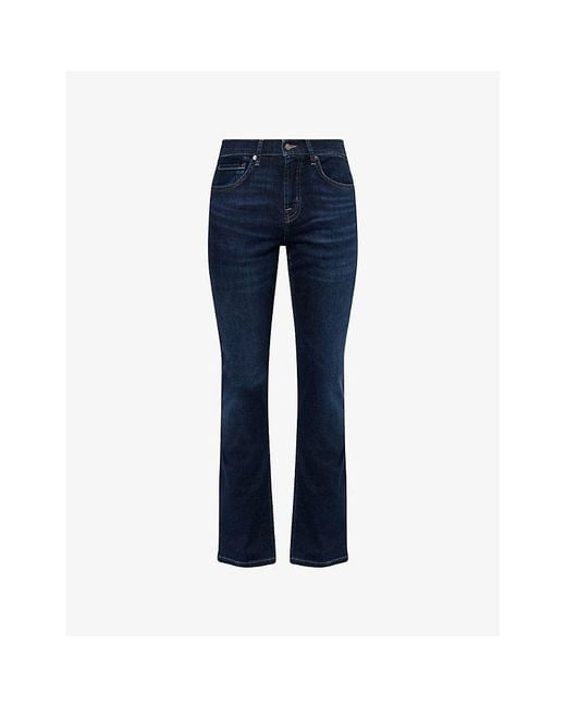 7 For All Mankind Blue Standard Luxe Performance Straight-Leg Denim Jeans for men